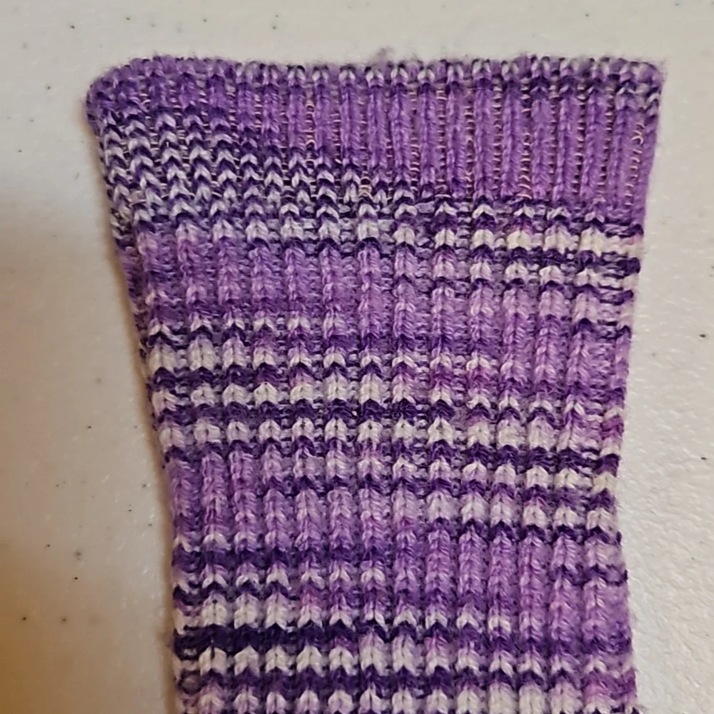 Vintage purple white striped socks 1 pair. Retro 60s kid size